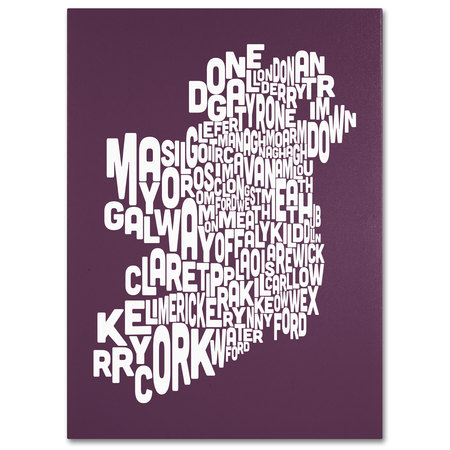 Michael Tompsett 'MULBERRY-Ireland Text Map' Canvas Art,14x19